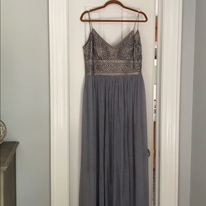 Adrianna Papell Blue gray beaded dress